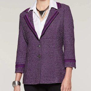 Misook Stripe Trim Tweed Blazer (XL) - STUNNING!